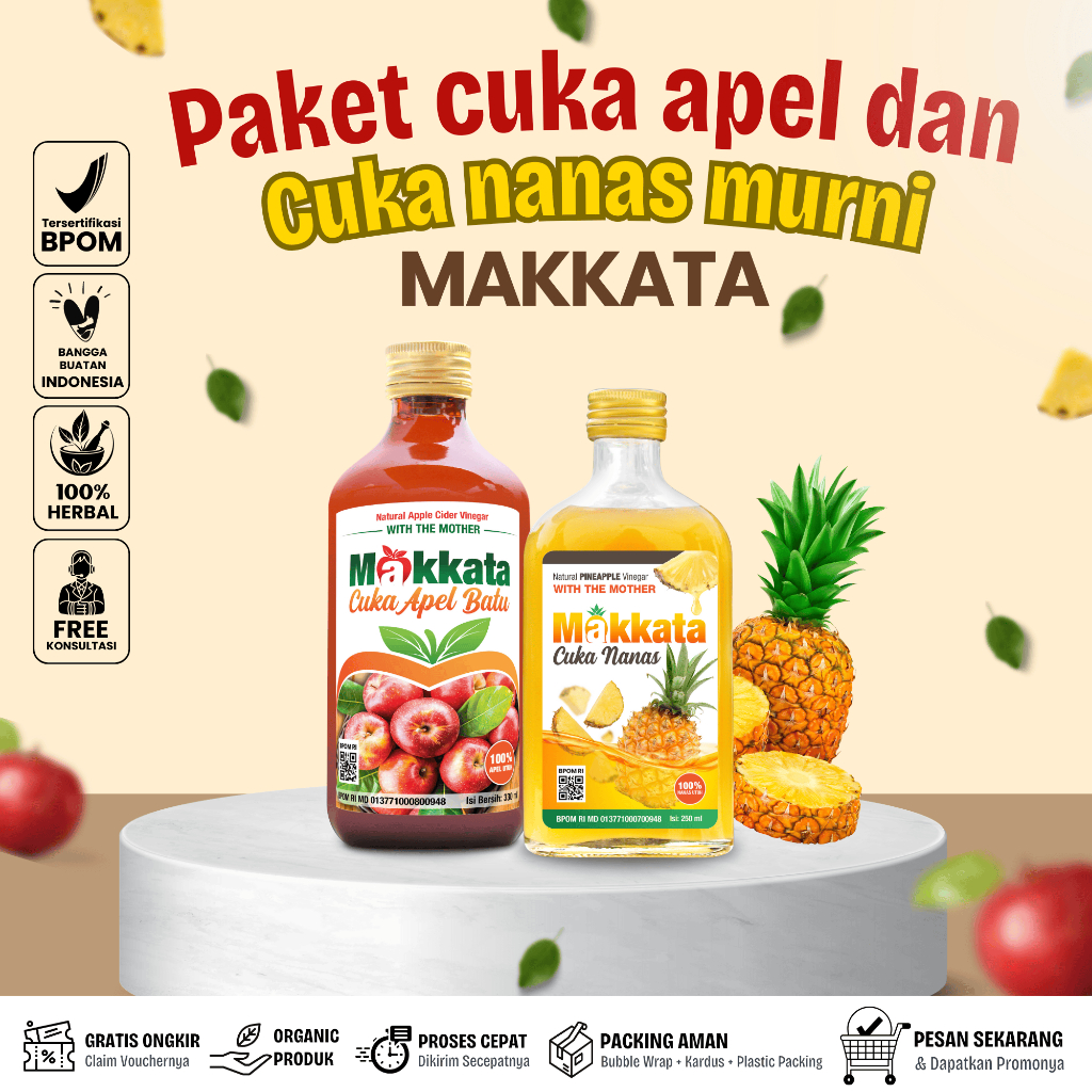 

Paket Cuka Makkata – Cuka Makkata Organic Cider Vinegar – Cuka Original Unfiltered Unpasteurized