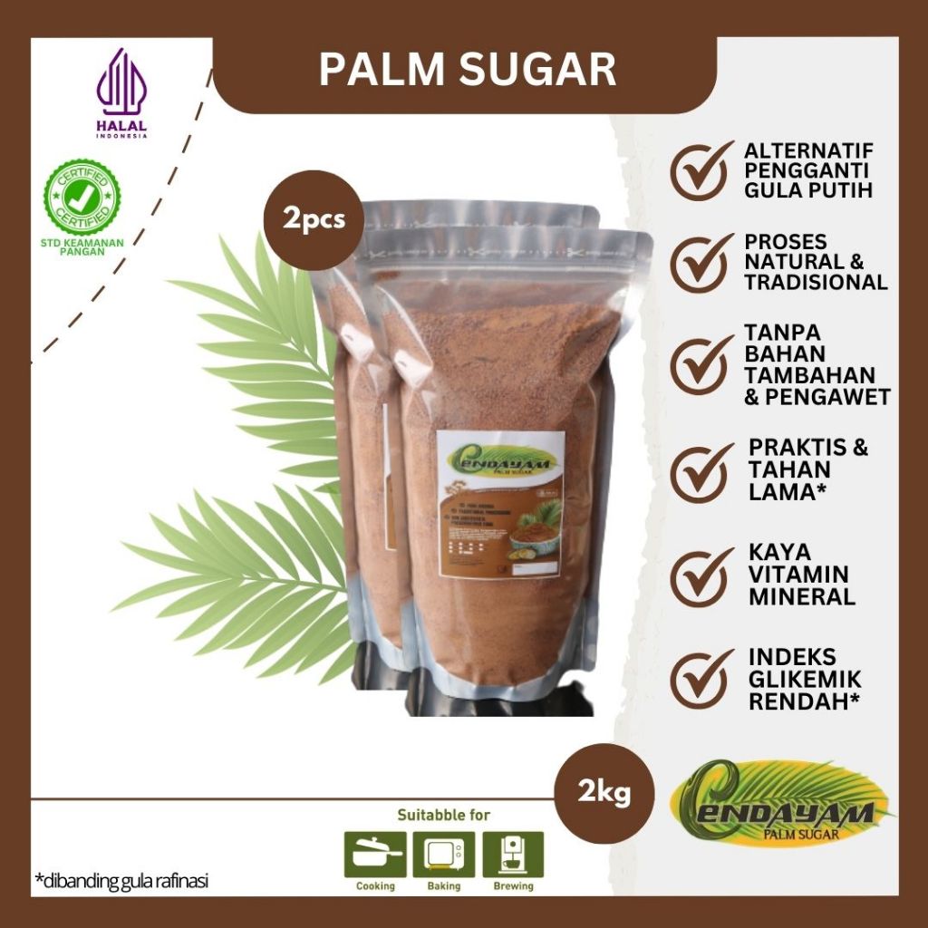 

ORGANIC PALM SUGAR 2KG - GULA AREN ORGANIK - CENDAYAM GULA SEMUT AREN PREMIUM