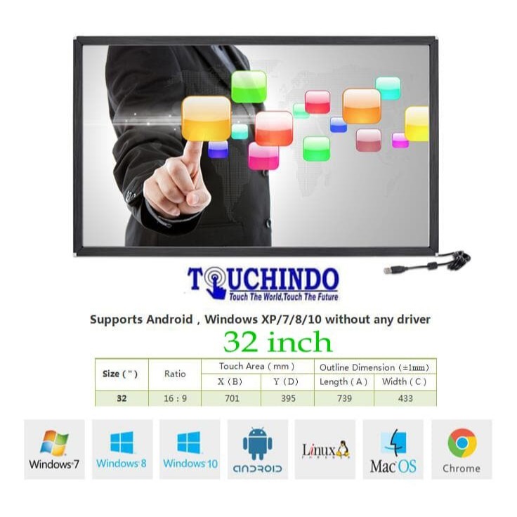 Touchscreen Panel Overlay 32 Inch MultiTouch Touchindo