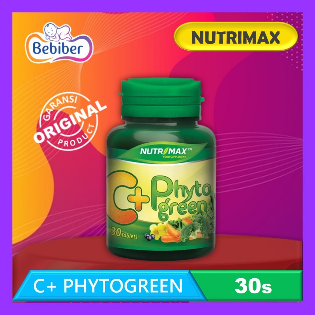 Nutrimax C+ Phytogreen Isi 30 Tablet - Phyto Green - Vitamin Daya Tahan Tubuh - Vitamin C - Bebiber