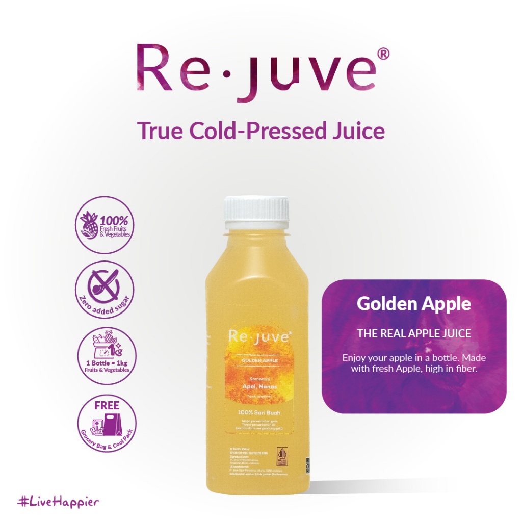 

Re.juve Bali - Golden Apple 435 ml (Cold-Pressed juice / jus)