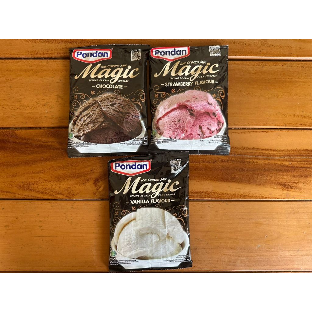 

PONDAN MAGIC ICE CREAM MIX 75GR / COKLAT / VANILLA / STRAWBERRY