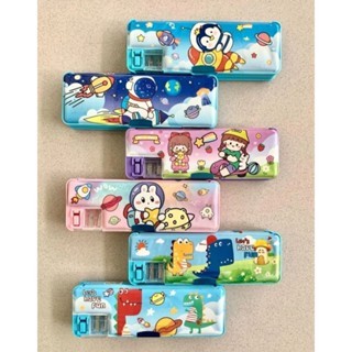 

Helloomomo-Kotak Pensil/ Tempat Pensil Pencase Magnet Plus Peruncing Karakter Anak Cute