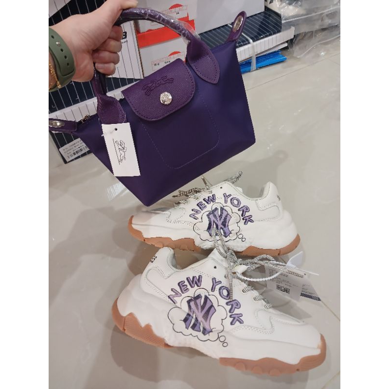 Set Tas dan Sepatu Ungu lovers Bundle 370.000 Tas LC mini plus sneakers MLB 399 NY