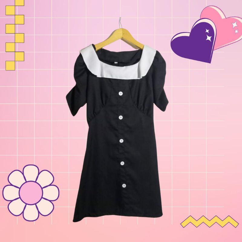 dress hitam Korean style prelove