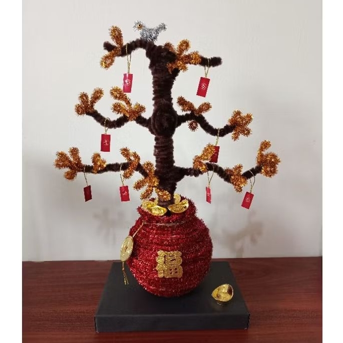Pajangan miniatur pohon uang money tree imlek