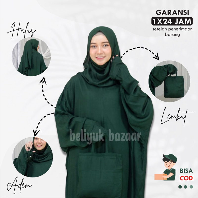 Mukena mukenah Hadramaut Terusan Lajuran Bali  Polosan Warna Mukenah Dewasa Wanita Cantik Pasmina Pa