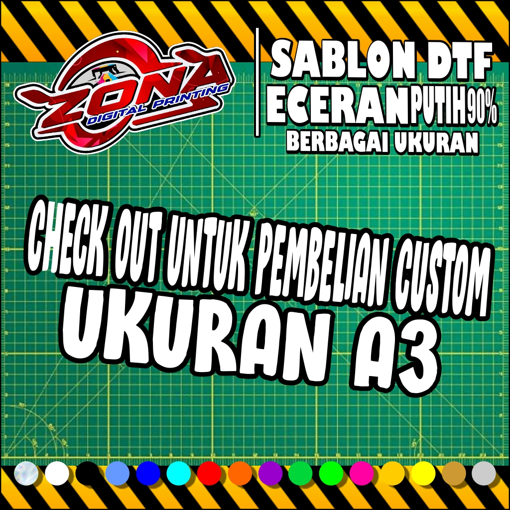 Sablon DTF sablon setrika custom Ukuran A3