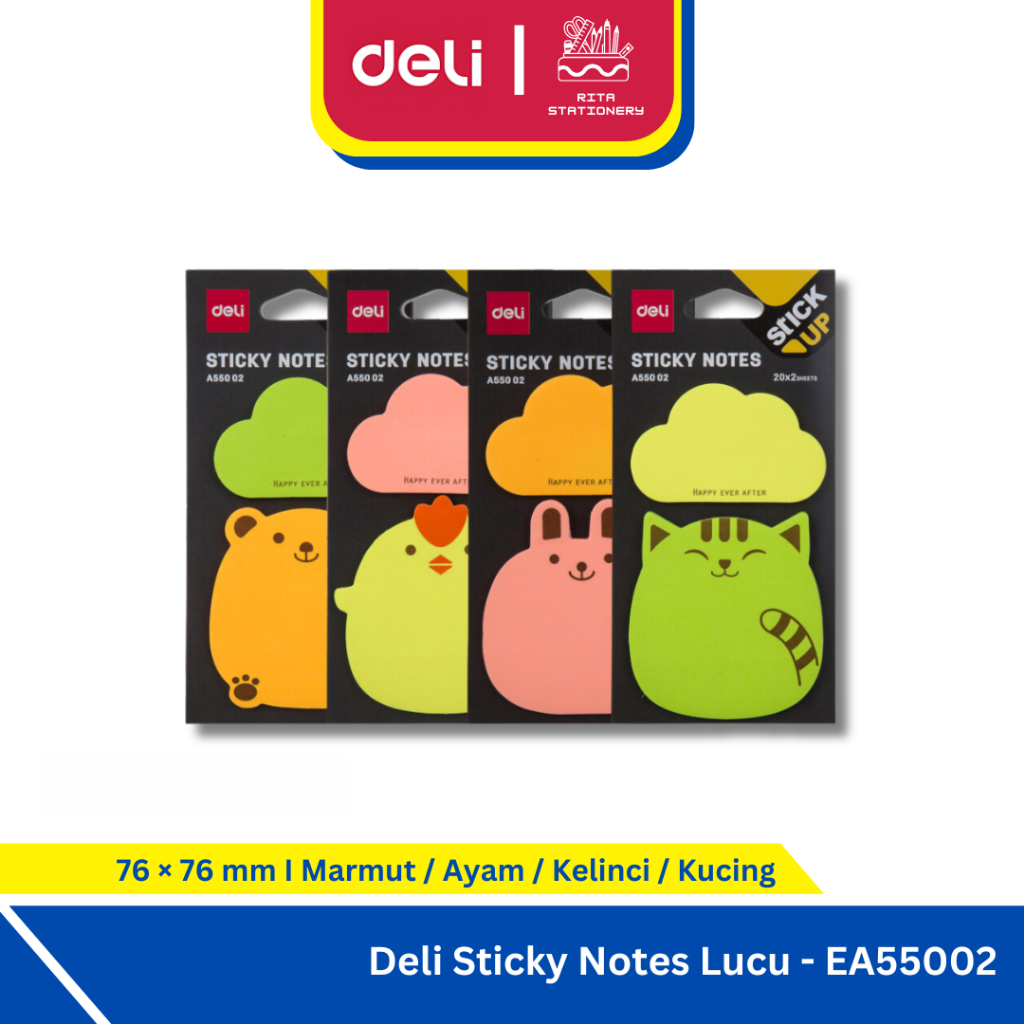 

Deli Memo tempel Fancy Sticky Notes lucu 76×76mm 3'' - EA55002
