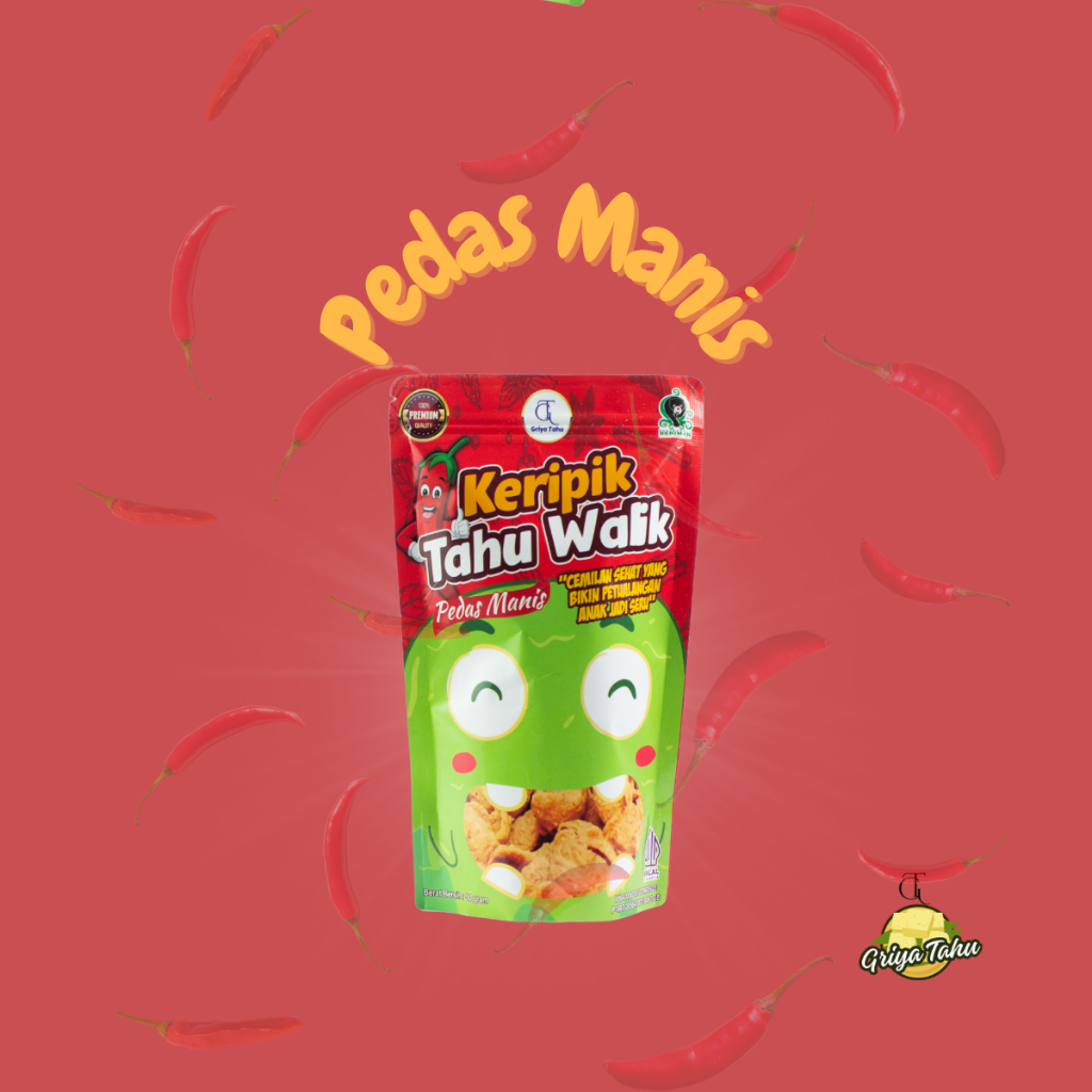 

Keripik Tahu Walik | Camilan | Snack | [Varian Pedas Manis | 50 gram]