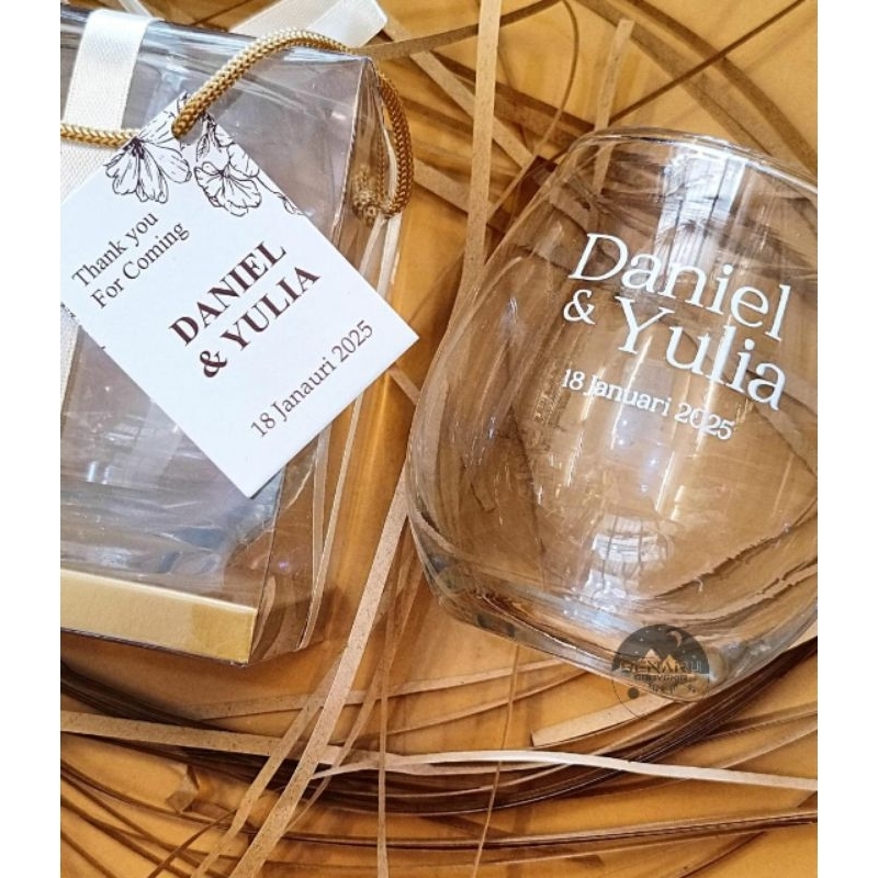 SOUVENIR GELAS TUSCANY KEMASAN MIKA / SOUVENIR GELAS DALGONA / SOUVENIR GELAS EGG / SOUVENIR GELAS T