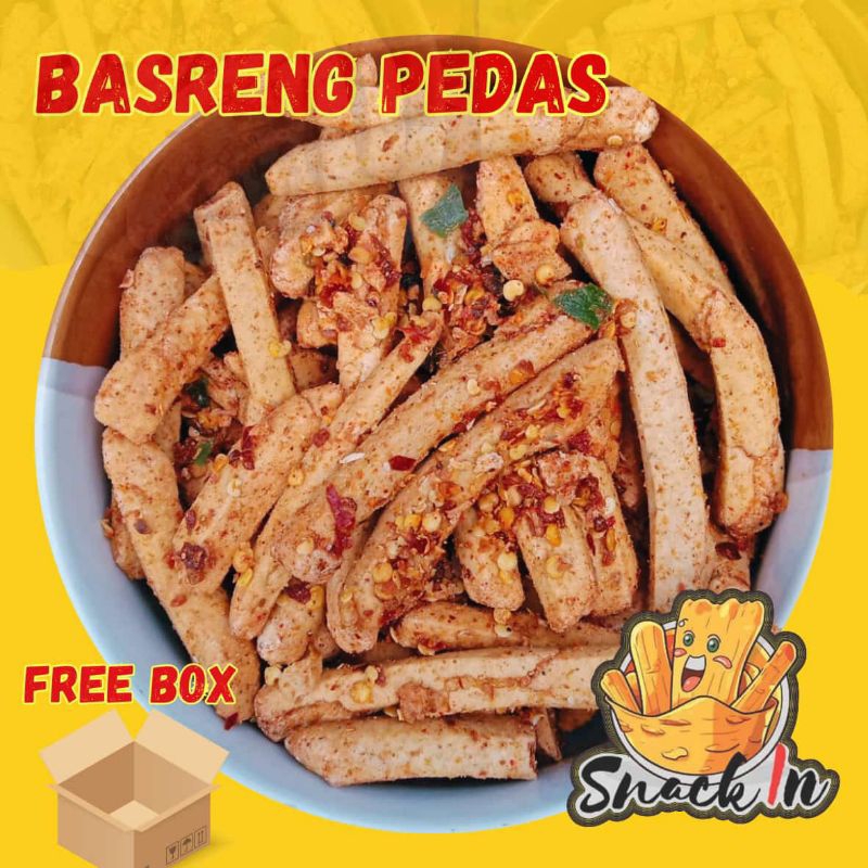 

SNACKIN 500 gram BASRENG PEDAS DAUN JERUK GURIH RENYAH BASO GORENG