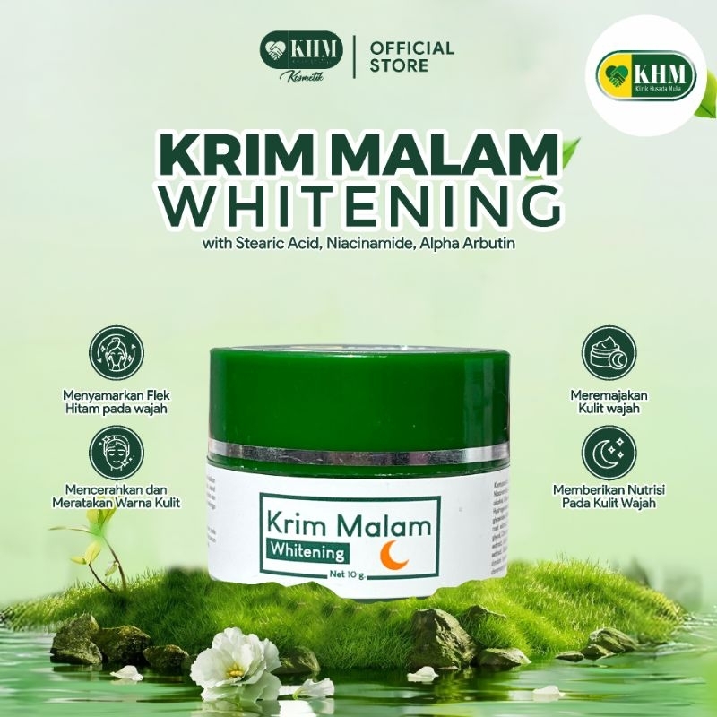 KHM WHITENING NIGHT CREAM I CREAM MALAM WHITENING I  CREAM WHITENING