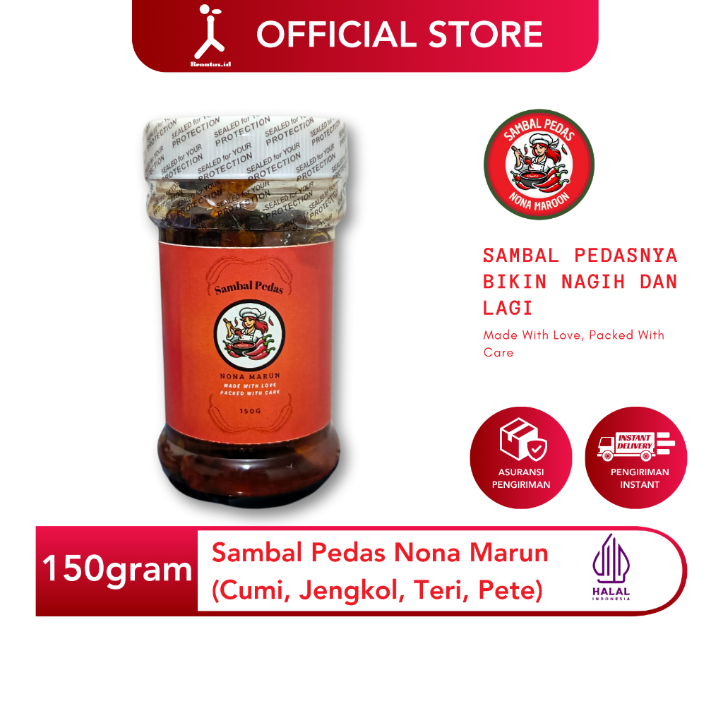 

BrontusID - Sambal Cumi Nona Marun Premium - 150 gram (TANPA BAHAN PENGAWET)