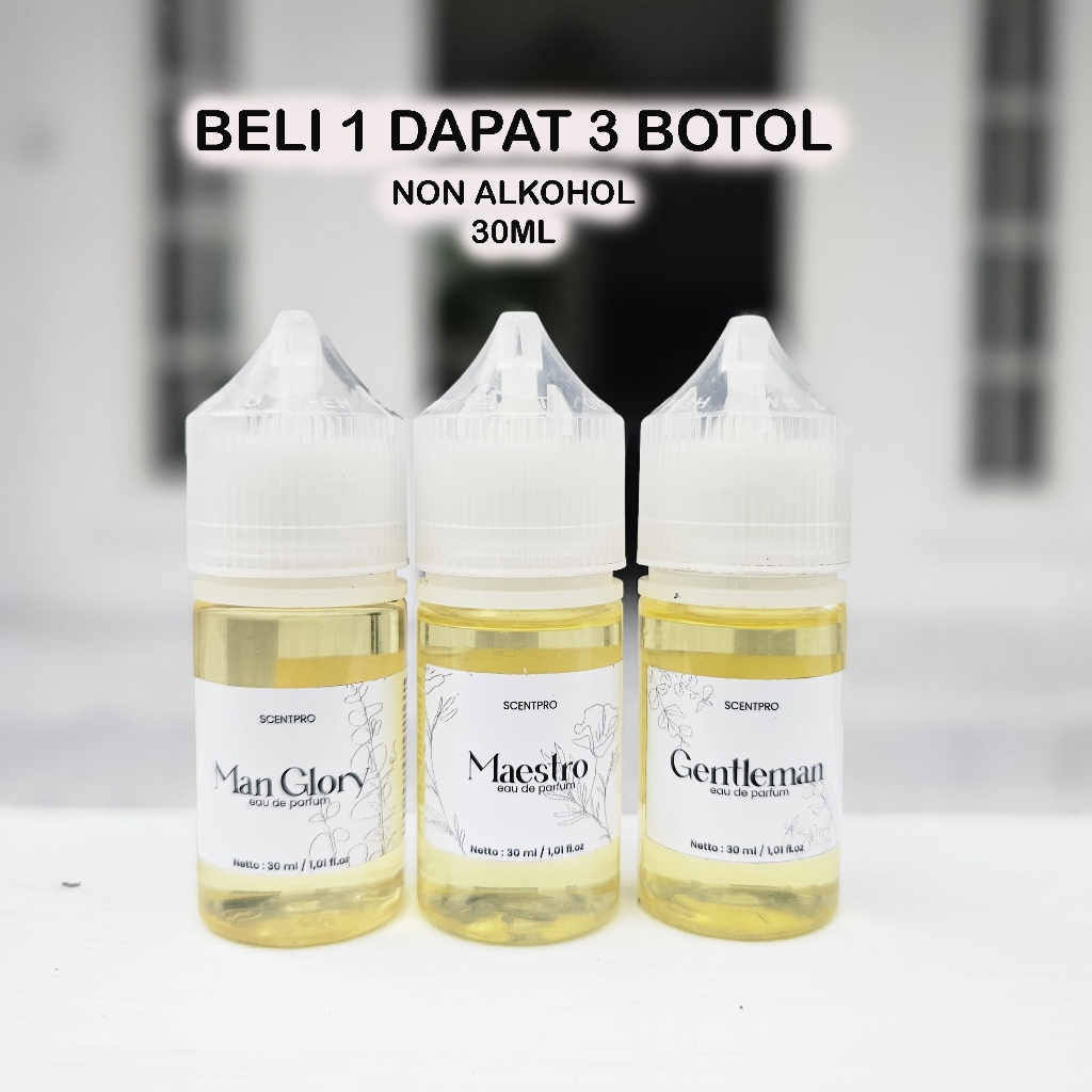 PARFUM PEMIKAT BELI 1 DAPAT 3 PAKET GIFT SERIES NON ALKOHOL MAN GLORY GENTLEMAN MAESTRO LIQUID