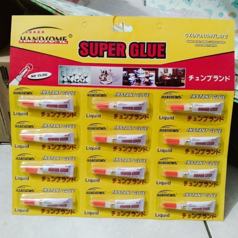 

Lem Super Glue 1 Lembar isi 12 pcs