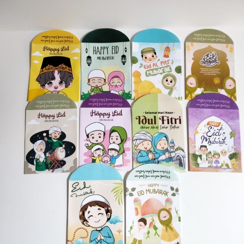 

10pcs Amplop Lebaran medium Karakter Lucu / Amplop Lebaran Snack / angpao idul Fitri / amplop idul Fitri / amplop thr kartun muslim