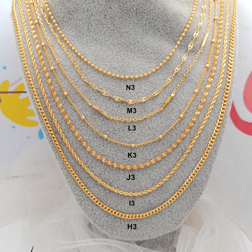 Kalung Premium Panjang 75 cm 75cm 60cm 45 50 Xuping Anak Wanita Pria Warna Emas Rantai Ulir Itali Hi