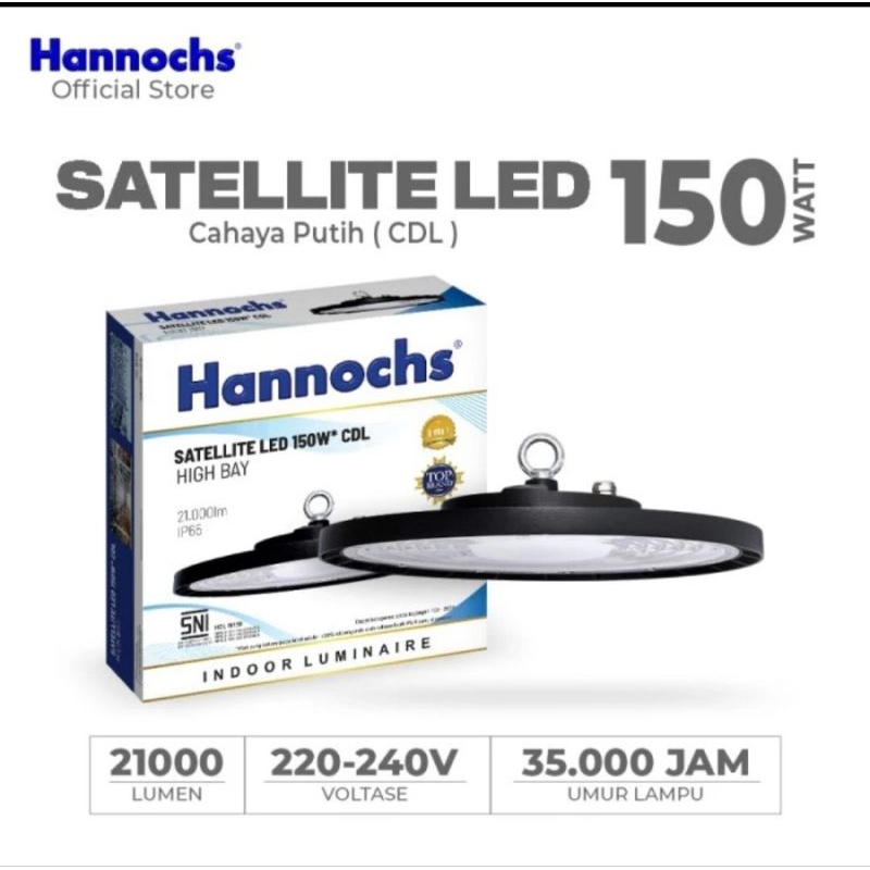 Hannochs Lampu Highbay LED Satellite 150 Watt LED Cahaya Putih -UFO