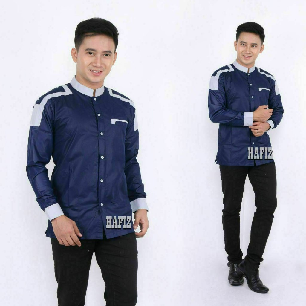 Baju Koko Pria Lengan Panjang Motif Pukati