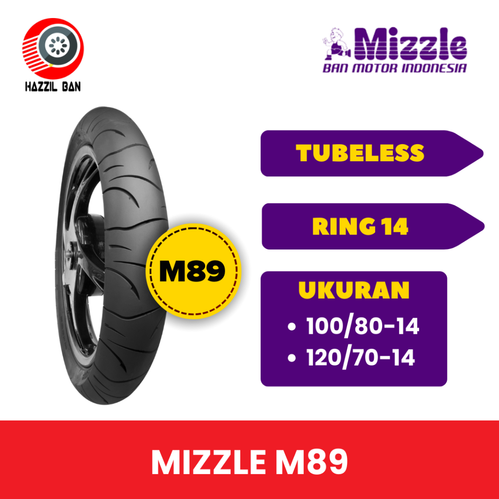 Ban Motor MIZZLE M89 Ring 14 (100/80 | 120/70) Ban Tubeless Matic