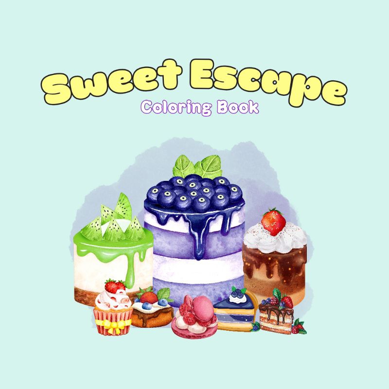 Coloring Book | Coloring book dessert | Coloring book for adults | Coloring book aesthetic