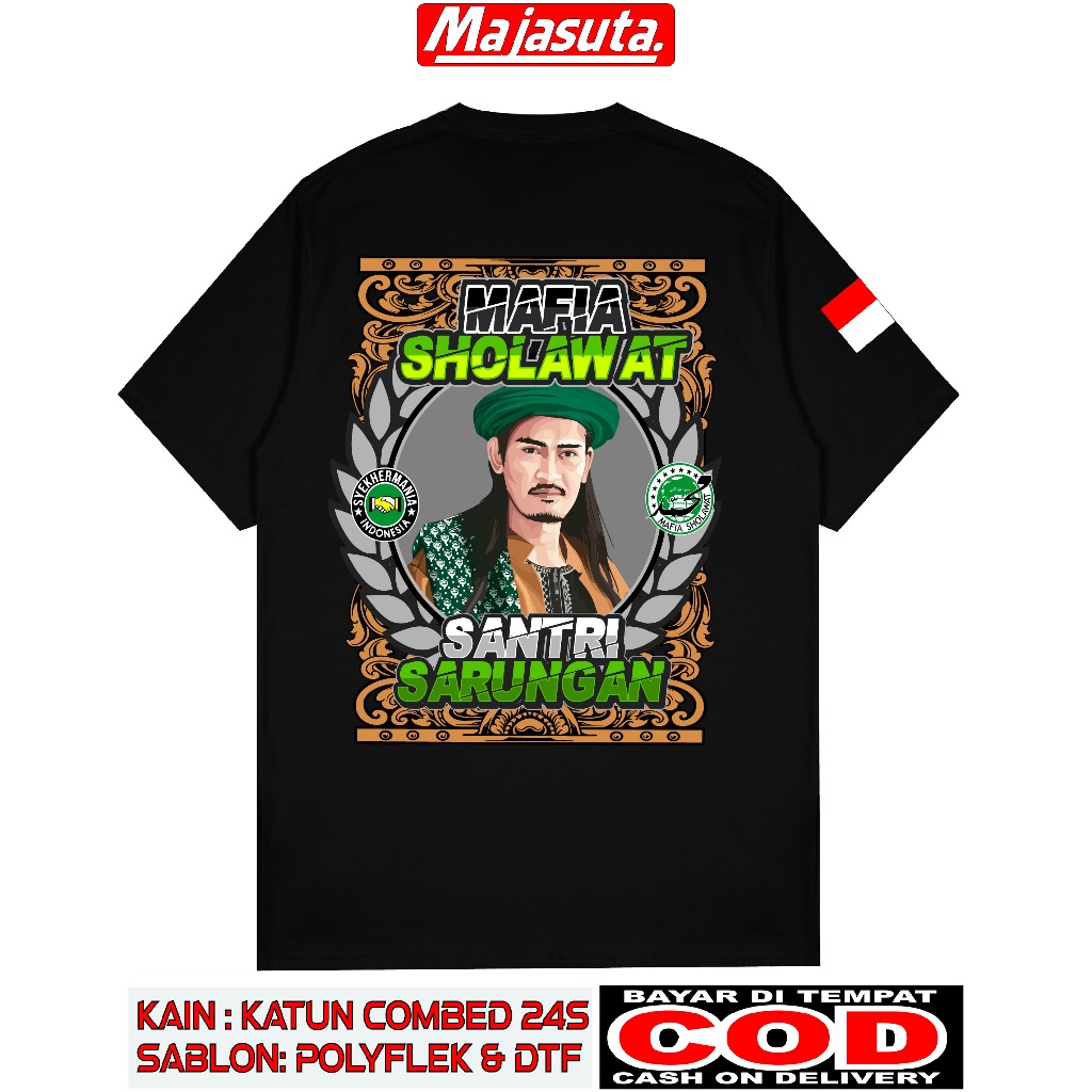 KAOS MAFIA SHOLAWAT SANTRI SARUNGAN SABLON DTF KAOSKEREN KAOSDISTRO KAOSMAFIASHOLAWAT