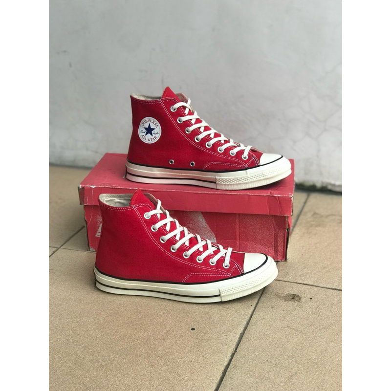 Converse 70s hi Non Egret crimson Red.