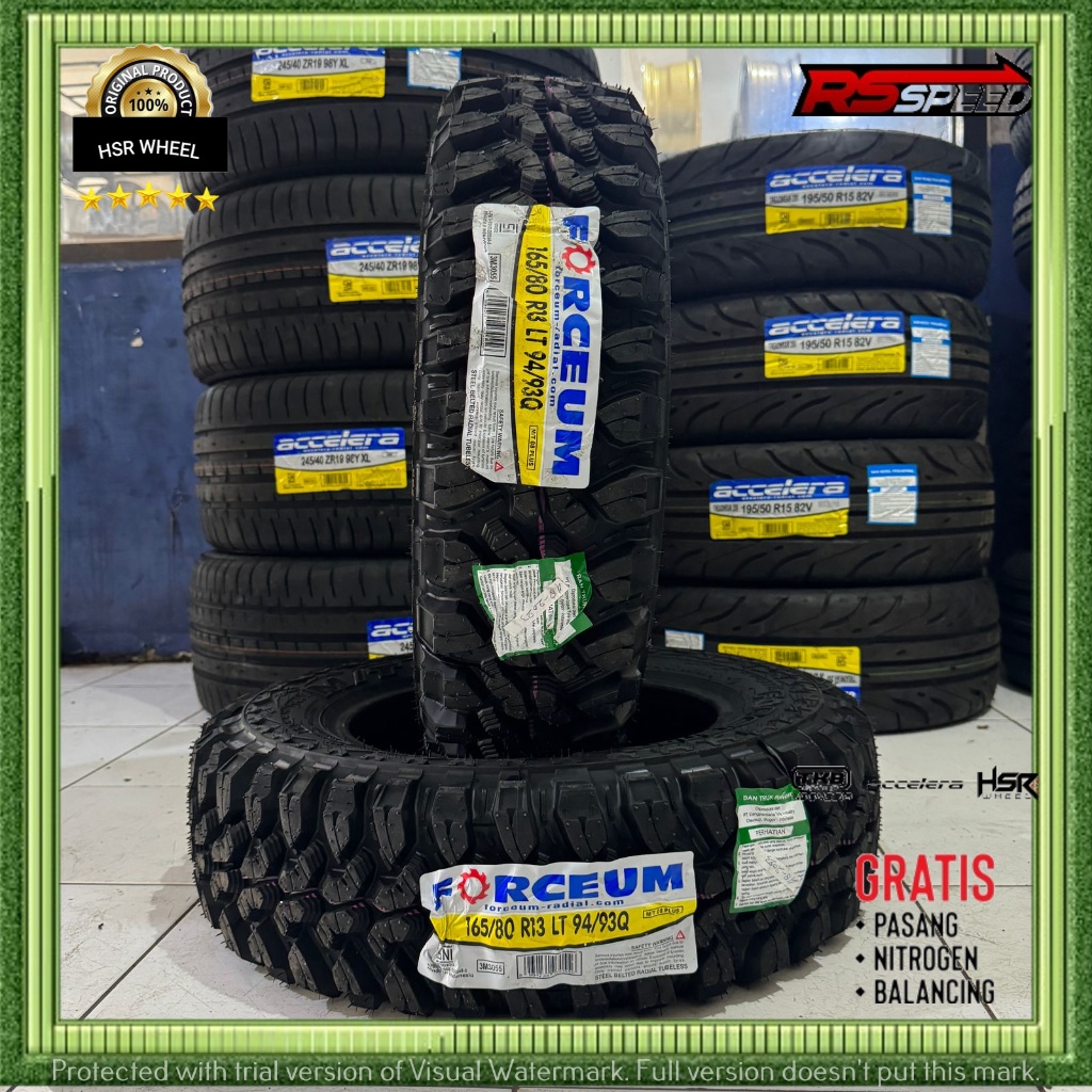 Ban Mobil Offroad Ring 13 Ukuran 165/80 R13 Merek Forceum M/T08 Ban Tubles Kembang Cangkul R 13