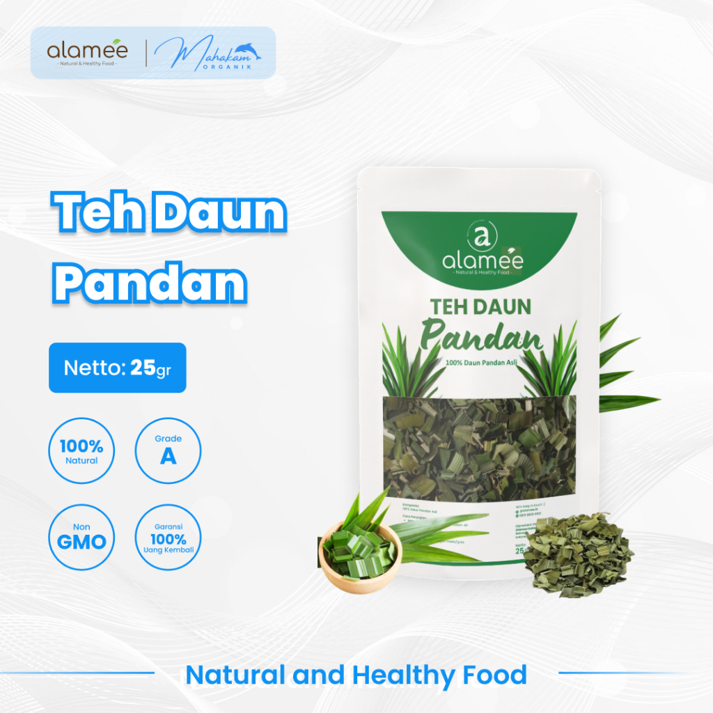 

ALAMEE Dried Pandan Tea Teh Daun Kering Leaf Organik Leaves Flower 25gr