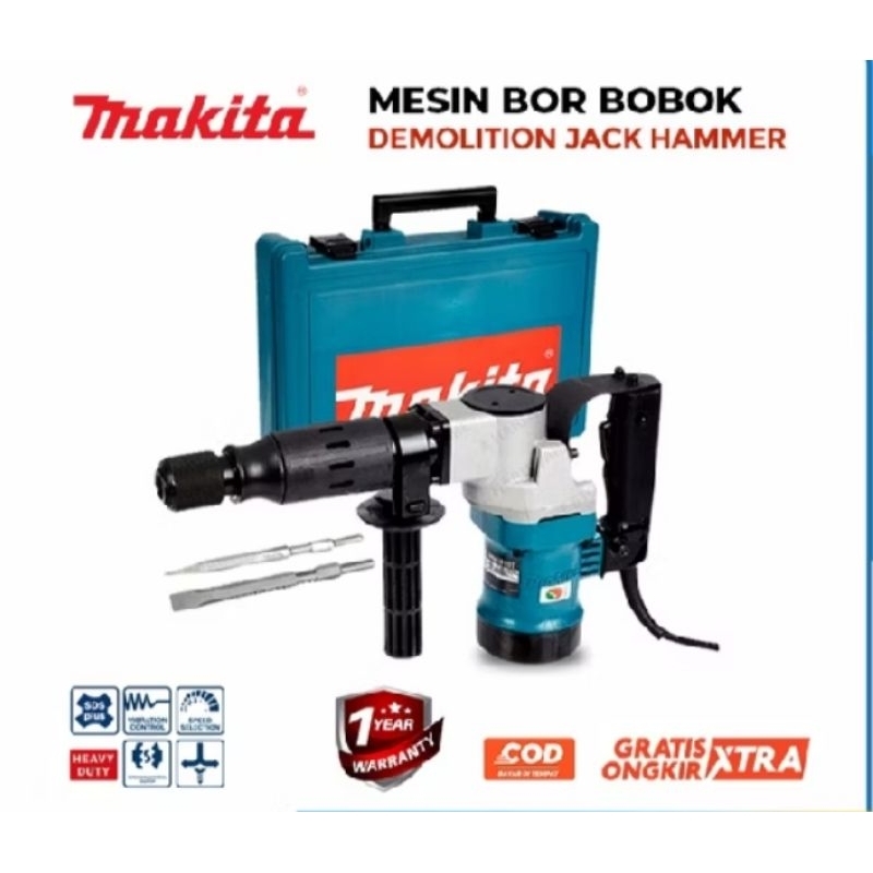 MAKITA HM0810 MESIN BOR BOBOK BETON TEMBOK MAKITA HM 0810T / MESIN DEMOLOTION HAMMER MAKITA HM 0810T