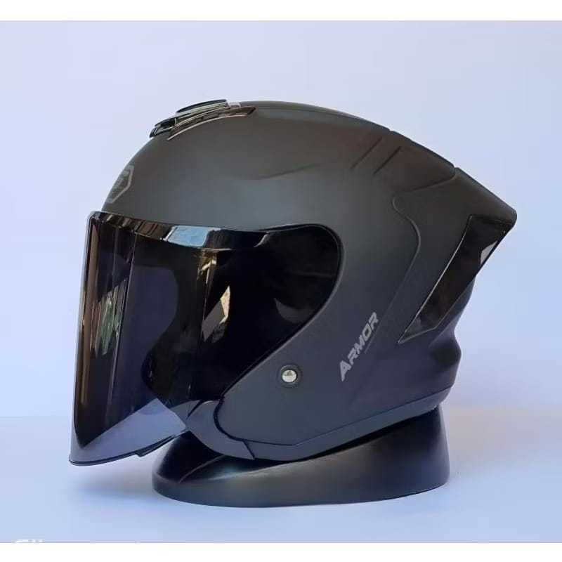 Helm JS ARMOR POLOS Half Face / Helm Half Face Pria Wanita - SNI