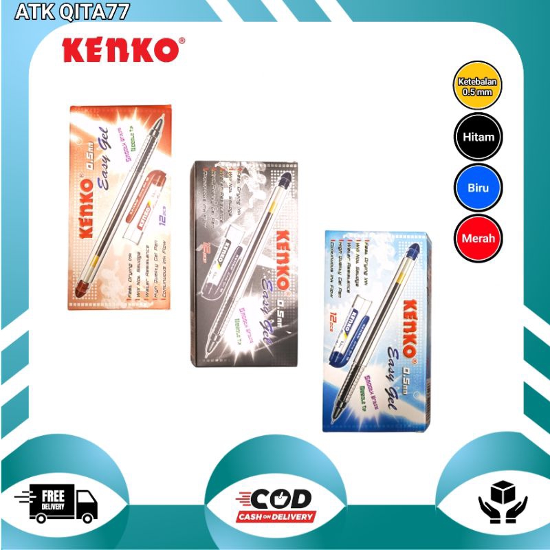 

Pulpen Kenko Easy GEL 0.5 mm 12 pcs / Pulpen Gel Kenko - Pena Gel