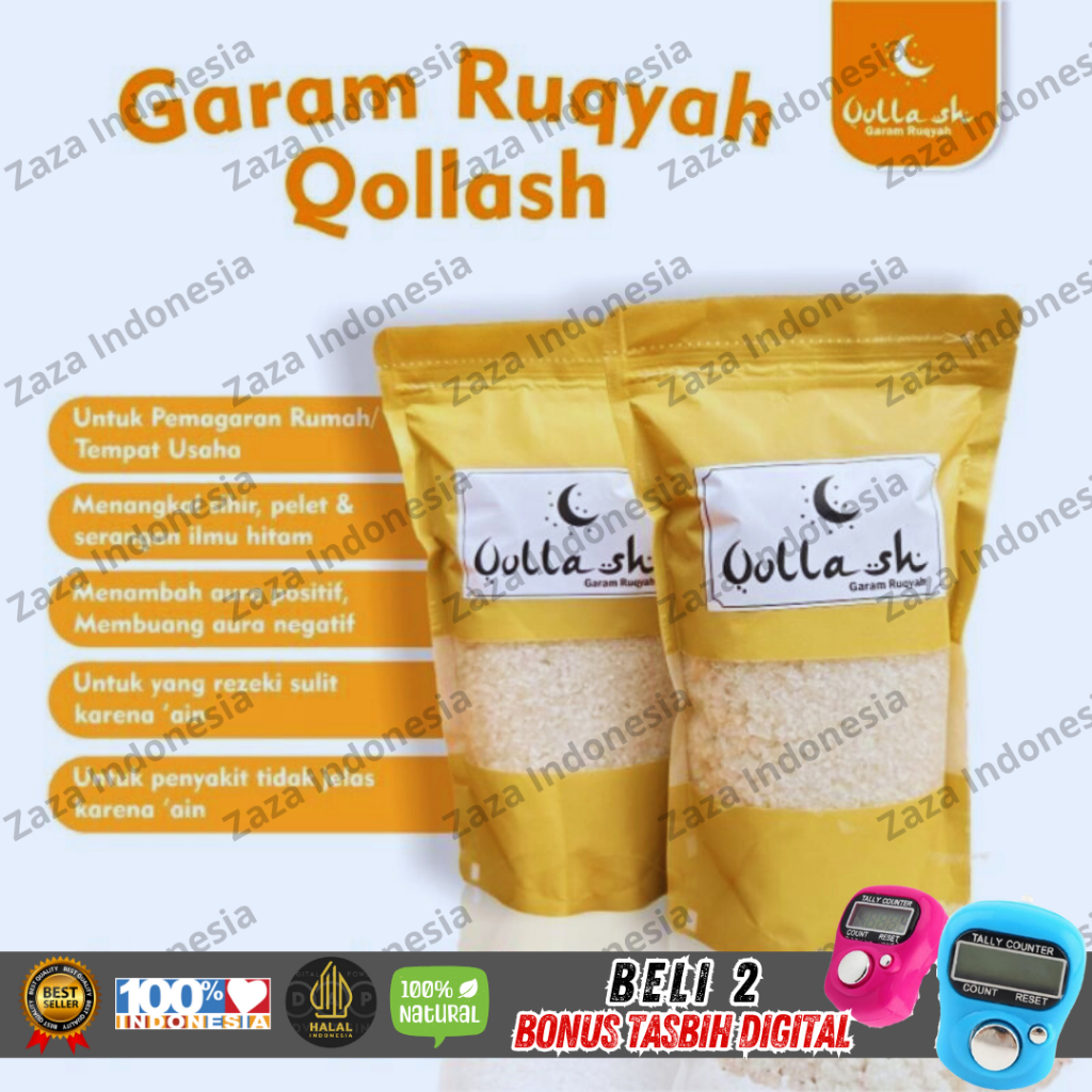 

Qollash garam ruqiah Asma 100% Asli Untuk Mandi Metode Pembuka Aura Rezeki, Karir, Jodoh, Usaha dan Penangkal Sihir, Pelet Atau Ilmu Hitam