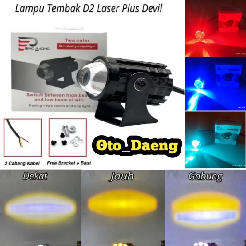 LAMPU TEMBAK LASER D2 PLUS DEVIL STROBO