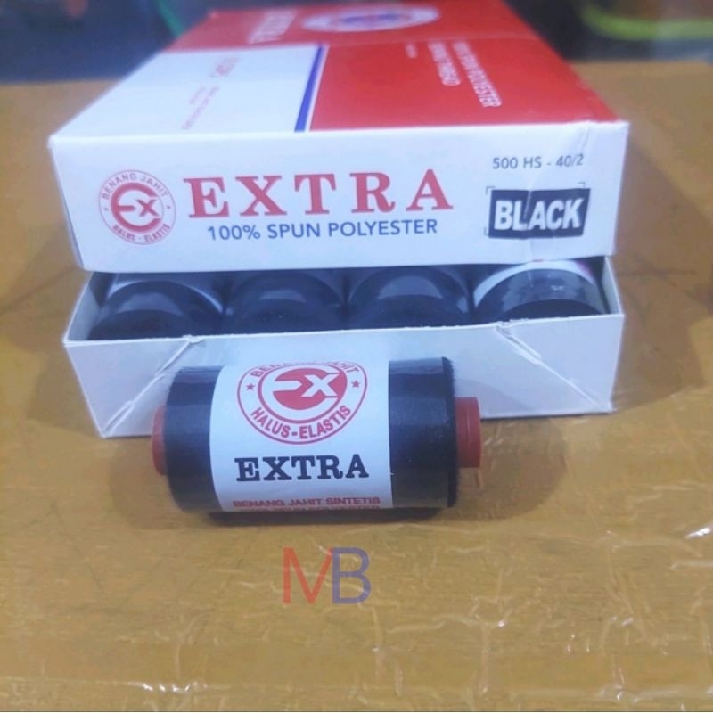 Benang Jahit Sulam Tangan EXTRA 500 Yards HITAM (satuan)