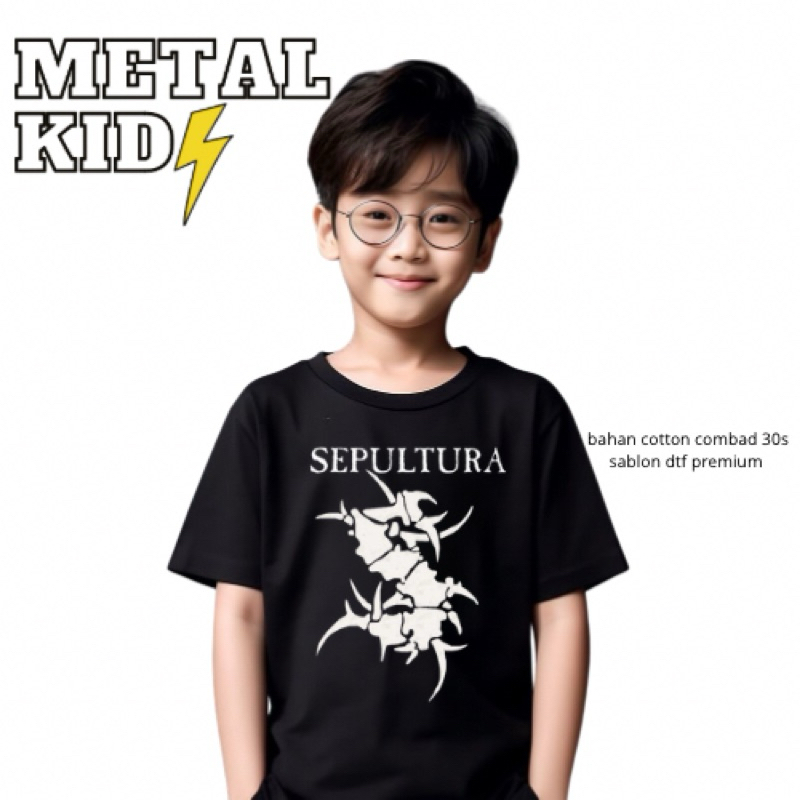SEPULTURA Kaos Band Anak Usia 1-10Tahun,Unisex l Bootleg Metalkids