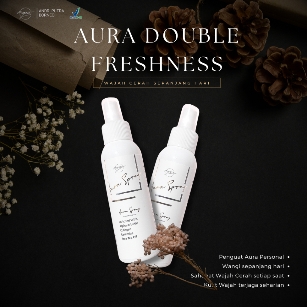 Paket 2 Aura Spray Face Mist 100ml APB | Collagen Anti Jerawat | Kulit Glowing & Segar Seharian | He
