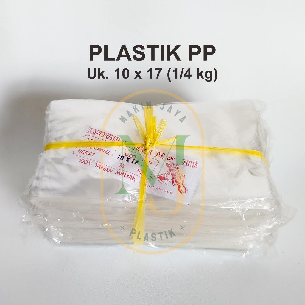 Kantong Plastik Bening PP Cap Toke 10x17 cm 0,25 kg Tebal 0.03 mm