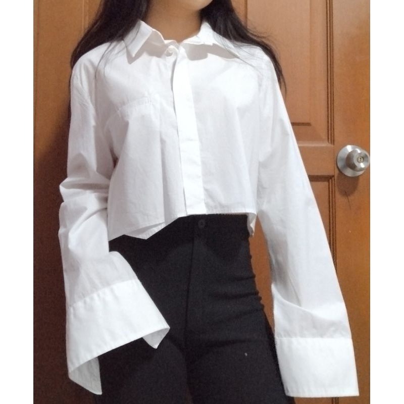 Kemeja Putih Zara oversized/outer & crop