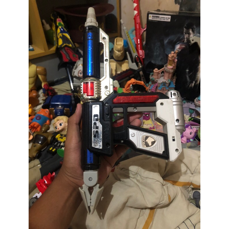 Dx power ranger / senjata power ranger spd blue matap elektrik on