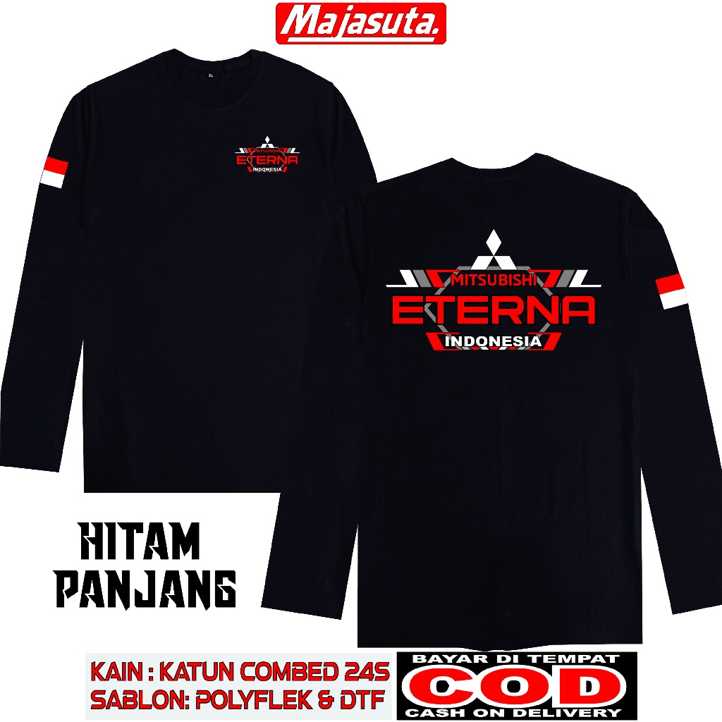 KAOS MITSUBISHI ETERNA MODEL 2 DTF BAHAN KATUN COMBED 24S TEBAL BISA COD KAOSKEREN KAOSDISTRO KAOSMO