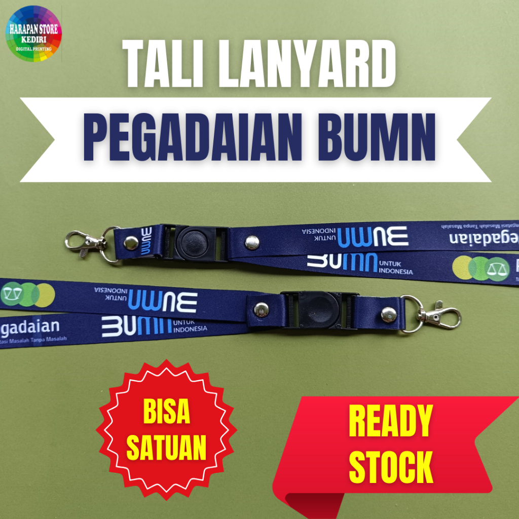 

[READY STOCK] TALI LANYARD ID CARD PEGADAIAN BUMN -BISA SATUAN