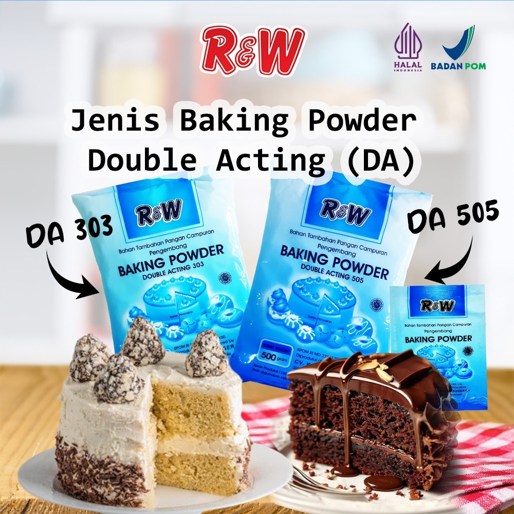 

Baking Powder R&W 15gr Pengembang untuk roti 1Pak isi 10 sachet @ 10gr
