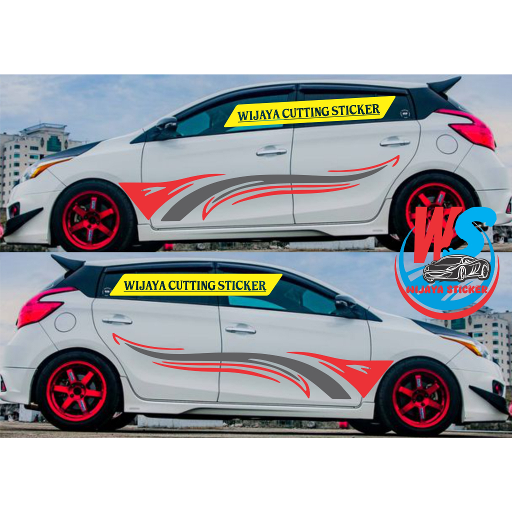 sticker body samping mobil toyota yaris cutting sticker variasi mobil toyota yaris terbaru