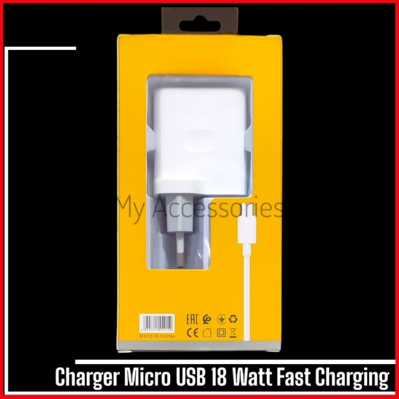 Charger Realme 18 Watt Micro USB Realme C15 C25y Fast Charging