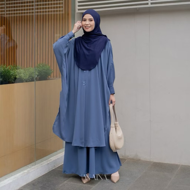 Abaya Aurora set rok baju gamis wanita terbaru