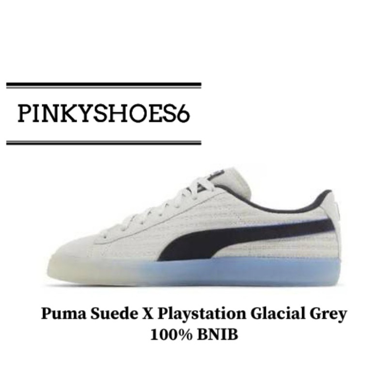 Sepatu Puma Suede X Playstation Glacia Grey 100% BNIB