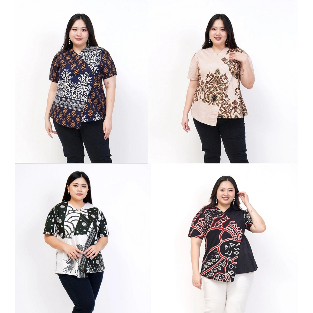 Baju atasan BLOUSE BLUS BATIK WANITA MODERN BIG SIZE JUMBO 628 XXL XXXL BAJU IBU HAMIL BUMIL kerja k