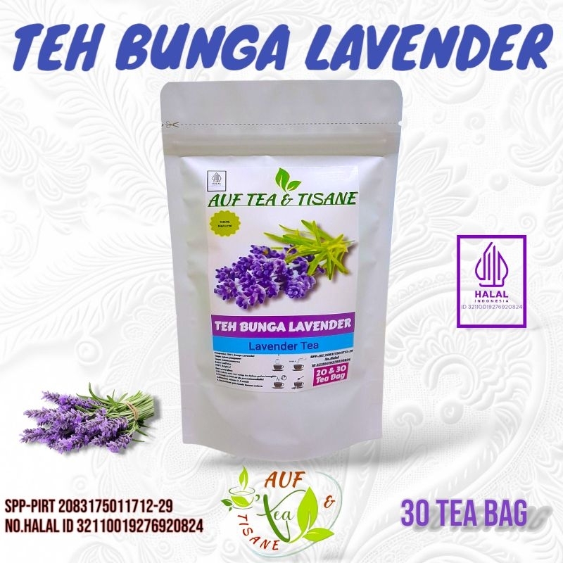 

AUF Tea & Tisane Teh Herbal Bunga Lavender | Lavender Flower Tea,Isi 30 Tea Bag(Teh Celup)